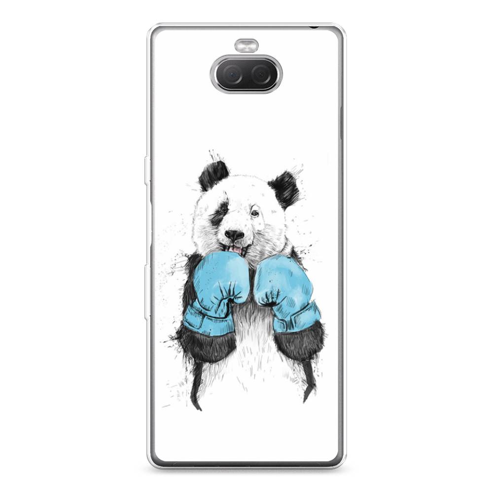 

Чехол на Sony Xperia 10 Plus "Панда боксер", Голубой;белый;серый, 54150-1