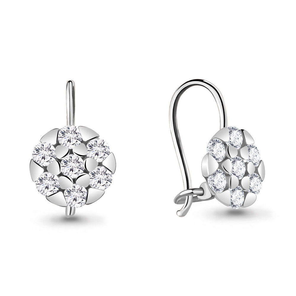

Серьги из серебра с фианитом Aquamarine 48646А_925_р, 48646А_925_р