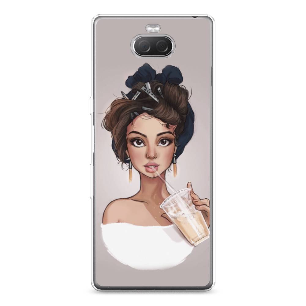 

Чехол на Sony Xperia 10 Plus "Девушка с фраппе", Серый, 54150-6