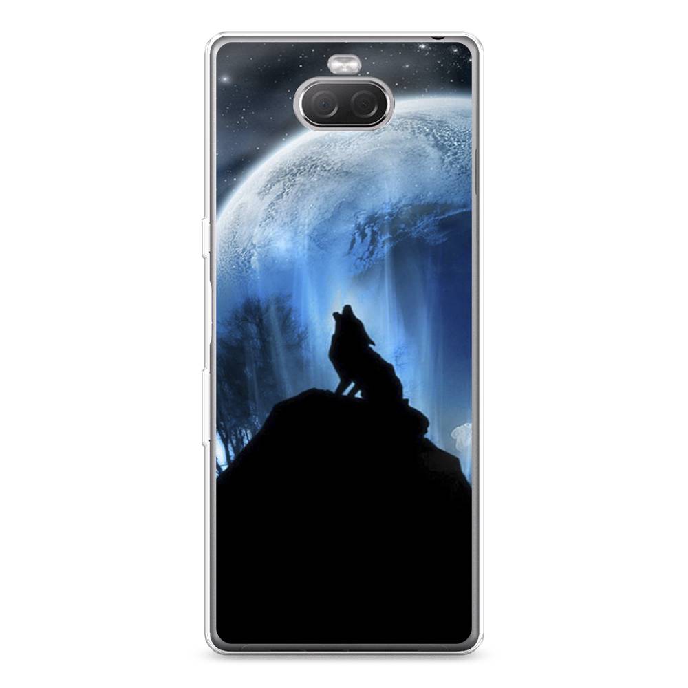 

Чехол на Sony Xperia 10 Plus "Волк 2", Синий;черный;белый, 54150-1