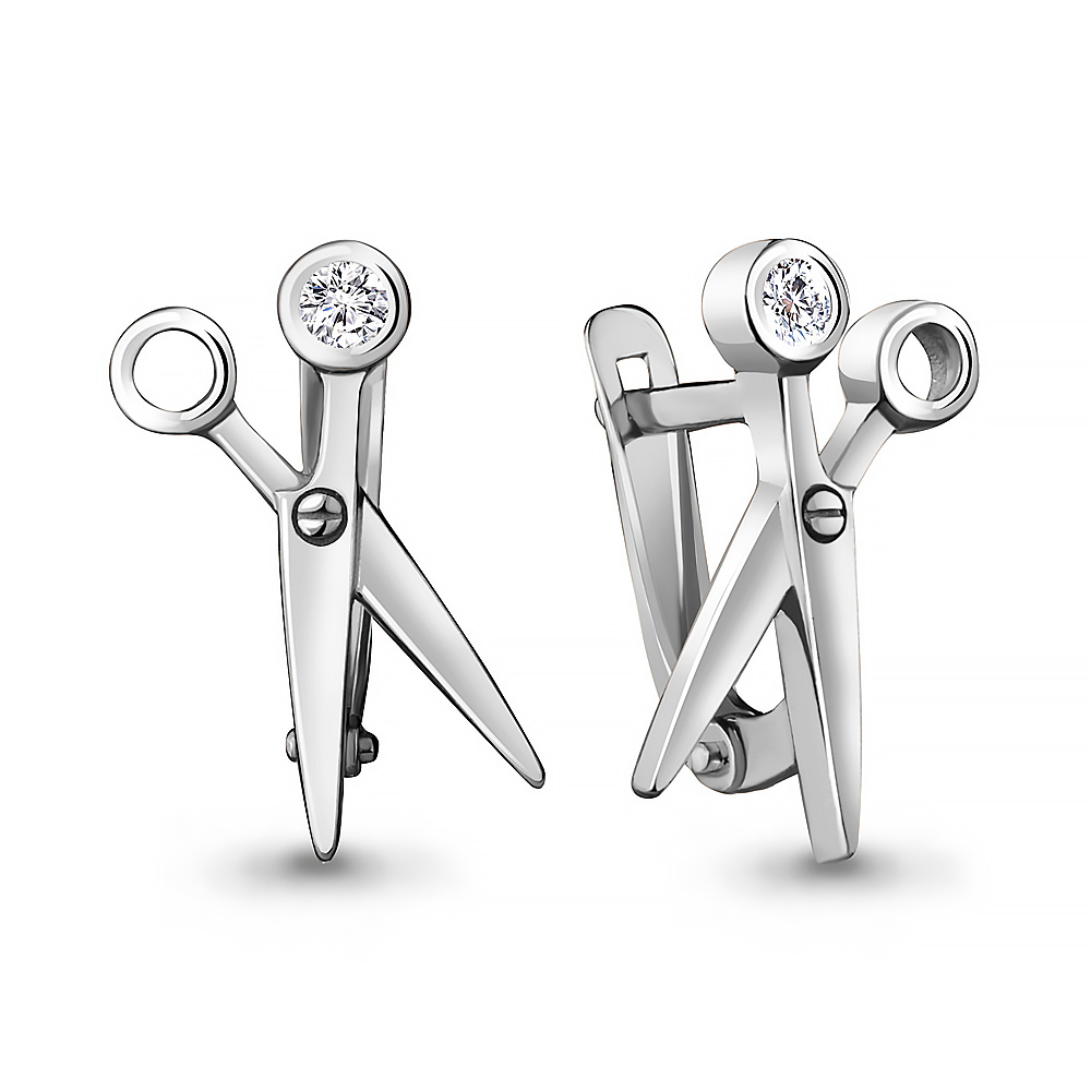 

Серьги из серебра с фианитом Aquamarine 48651А_925_р, 48651А_925_р