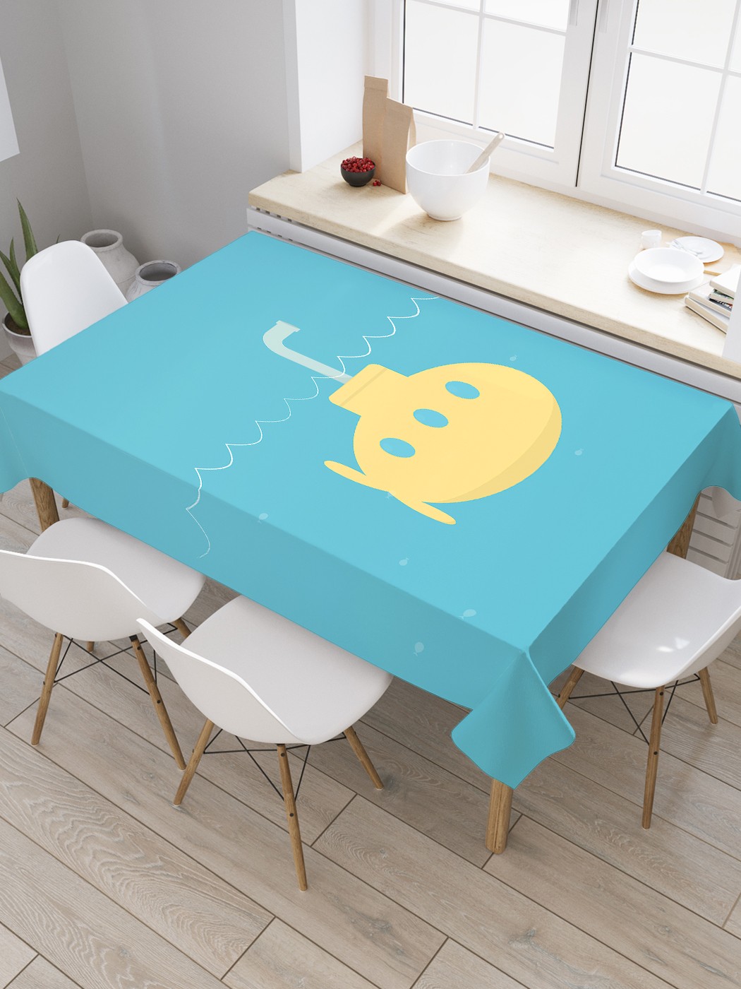 

Скатерть прямоугольная JoyArty "Батискаф с иллюминатором" из сатена, 180x145 см, Голубой, Батискаф с иллюминатором