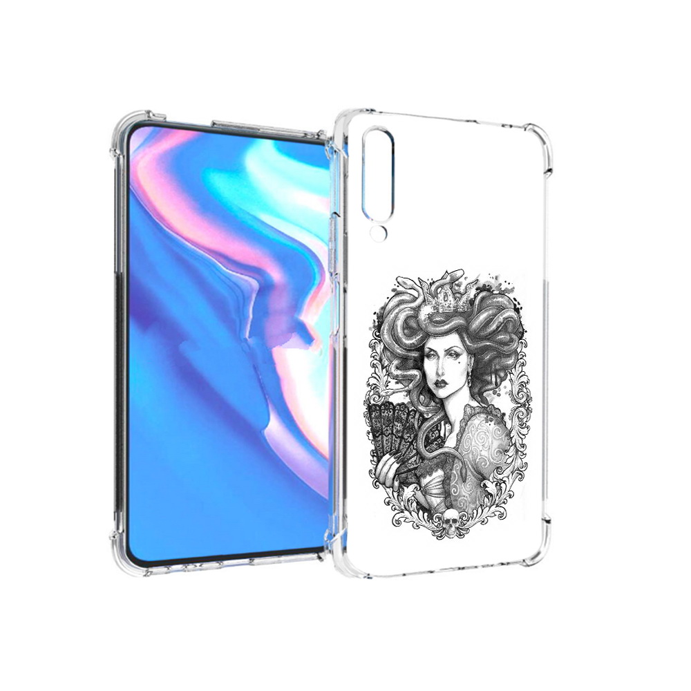 

Чехол MyPads Tocco для Honor 9X Pro медуза черно белый, Прозрачный, Tocco