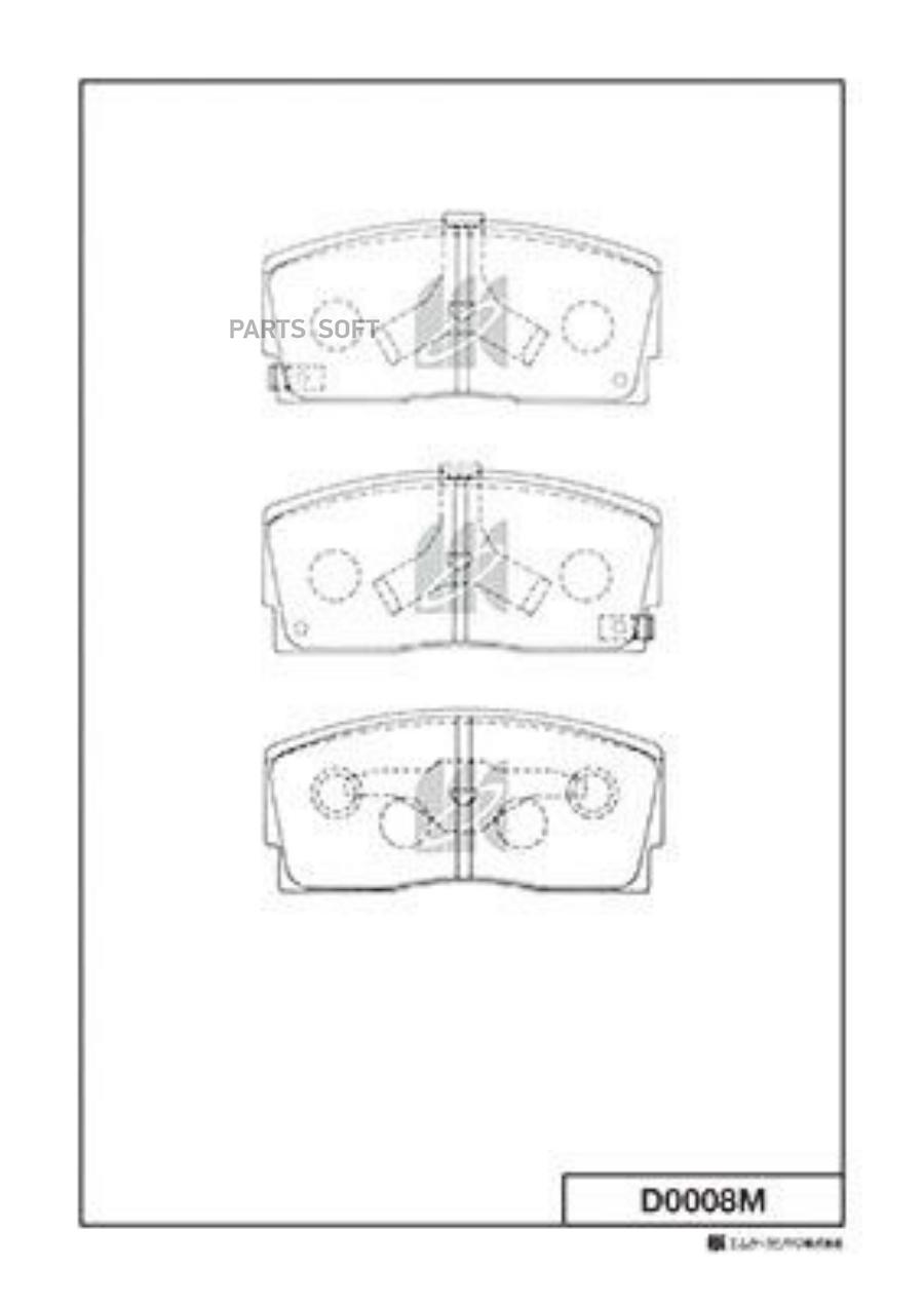 

Колодки дисковые п. daihatsu charade 1.0/1.3 83-93/applause 1 D0008m-01 =254 02=y00-199wk