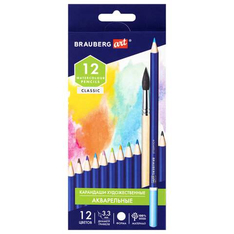 фото Набор цветных карандашей brauberg, 12 цв., арт. 181529 - (3 набора)
