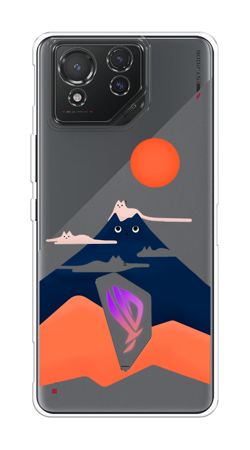 

Чехол на Asus ROG Phone 8 "Кот-гора", Черный;оранжевый, 45150-1