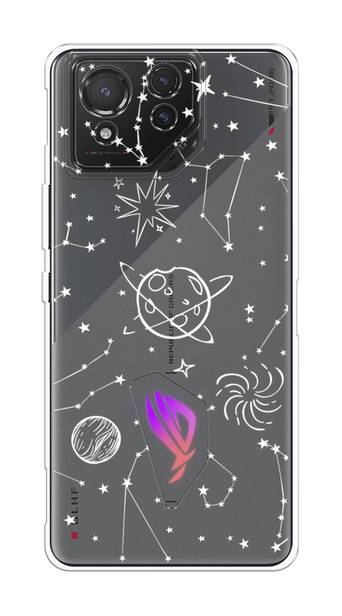 

Чехол на Asus ROG Phone 8 "Планеты в космосе", Белый, 45150-1
