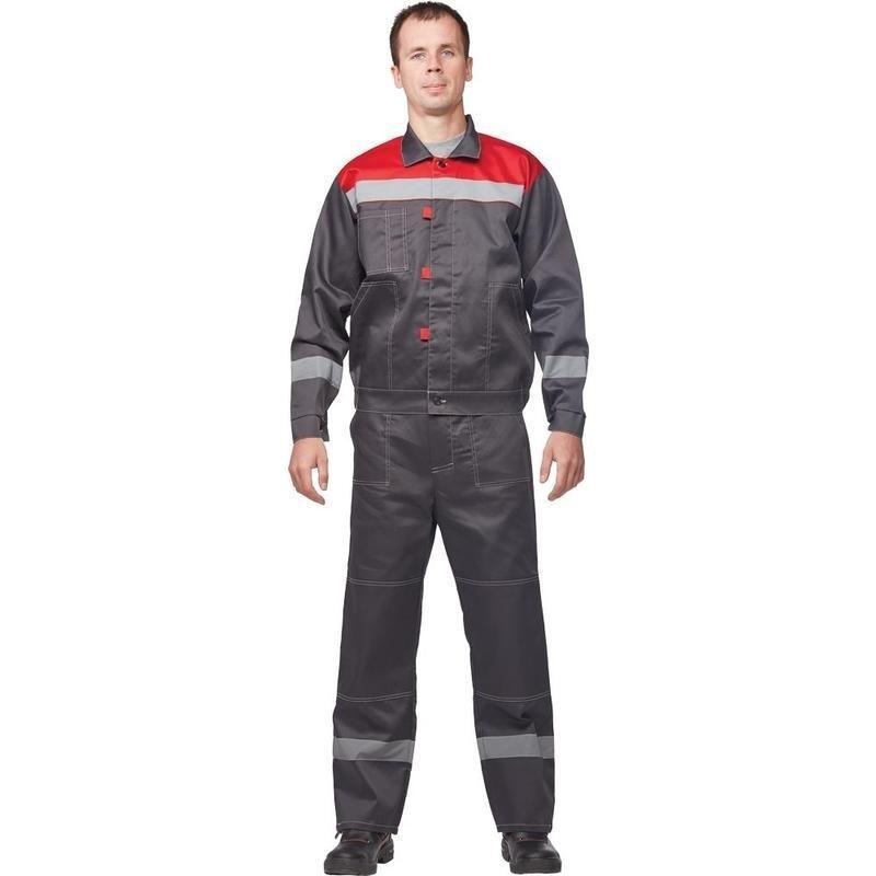 

Костюм рабочий NoBrand 829783-K серый/красный 44-46, 158-164