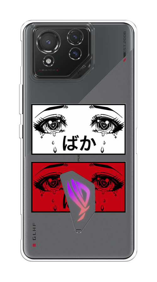 

Чехол на Asus ROG Phone 8 "Красные глаза манга", Бордовый;белый;черный, 45150-1