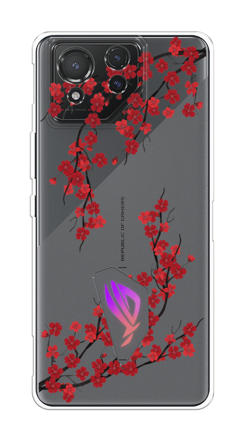 

Чехол на Asus ROG Phone 8 "Красная сакура", Красный;черный, 45150-1