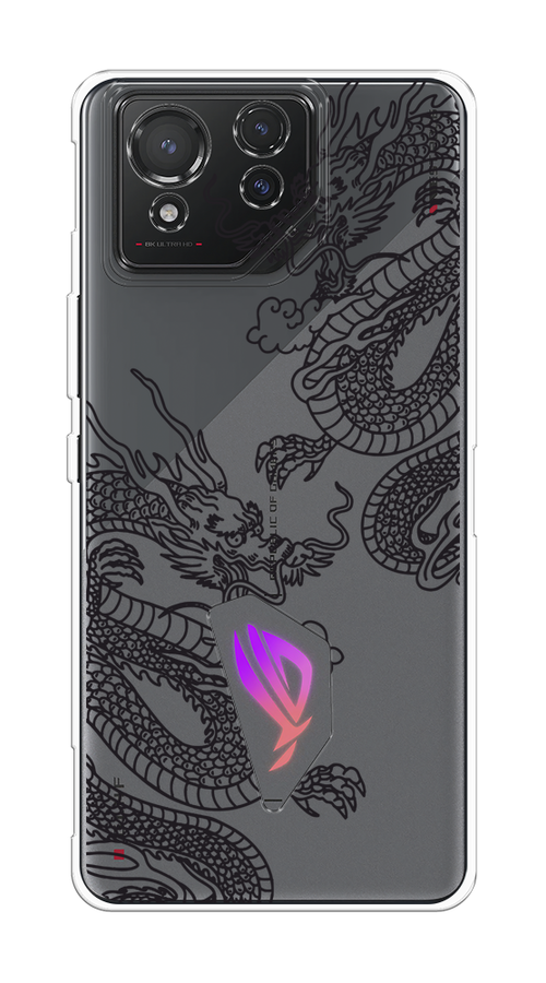 

Чехол на Asus ROG Phone 8 "Два китайских дракона", Серый;черный, 45150-1