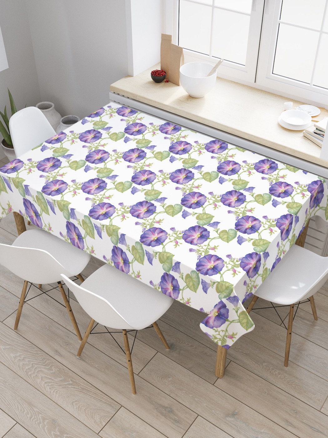 

Скатерть прямоугольная JoyArty "Вьющиеся вьюны" из сатена, 180x145 см, Зеленый, Вьющиеся вьюны