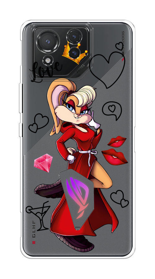 

Чехол на Asus ROG Phone 8 "Rich Lola Bunny", Красный;бежевый;оранжевый, 45150-1