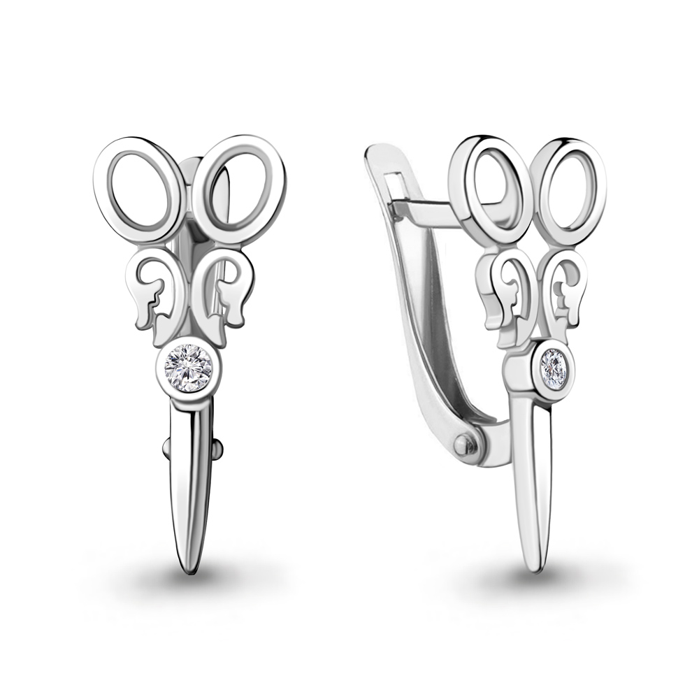 

Серьги из серебра с фианитом Aquamarine 48655А_925_р, 48655А_925_р
