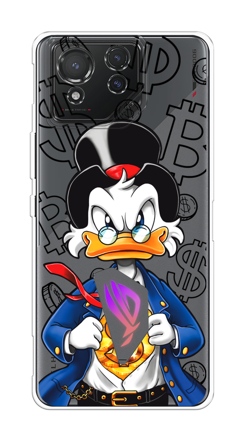 

Чехол на Asus ROG Phone 8 "Scrooge Goldman", Черный;белый;синий, 45150-1