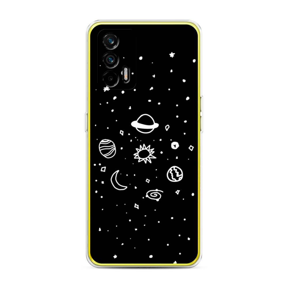 

Чехол на Oppo Realme Q3 Pro "Дудл солнечной системы", Бежевый;серый, 256550-2