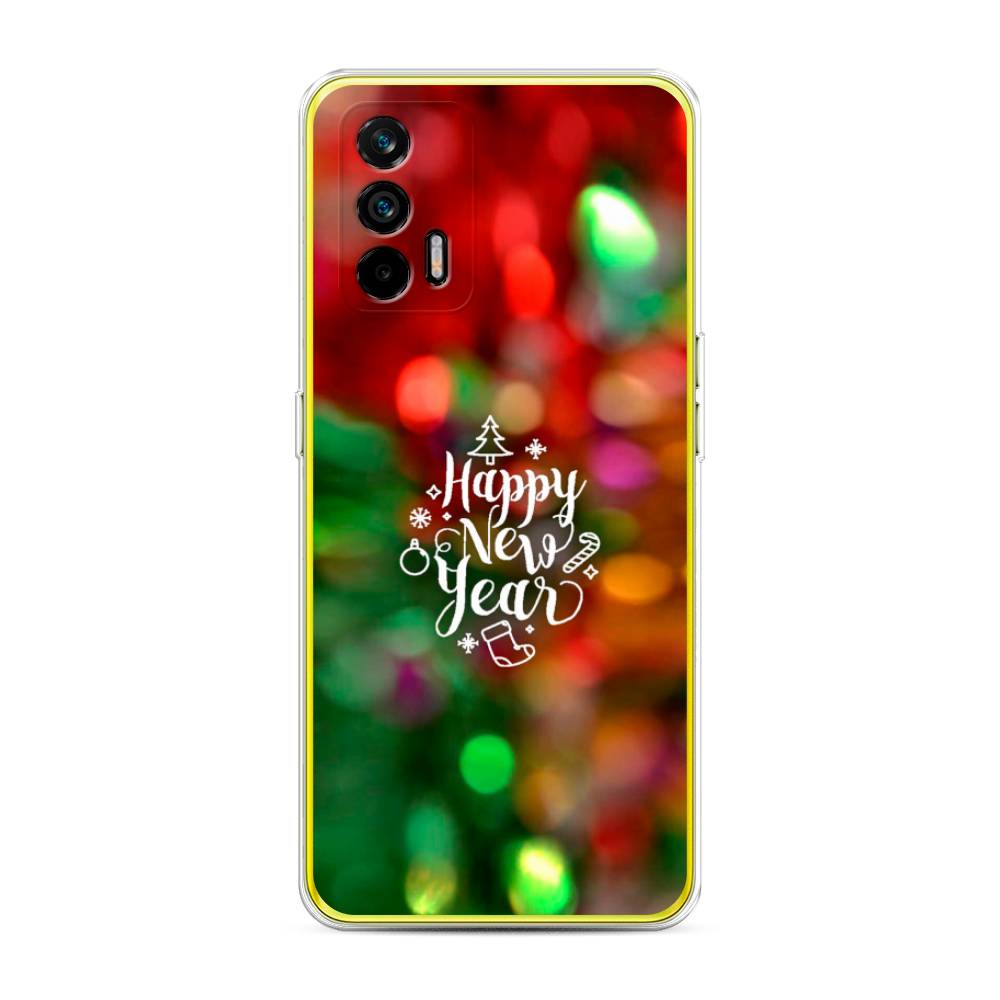 

Чехол на Oppo Realme Q3 Pro "Новый Год на елке", Зеленый;красный;желтый, 256550-5