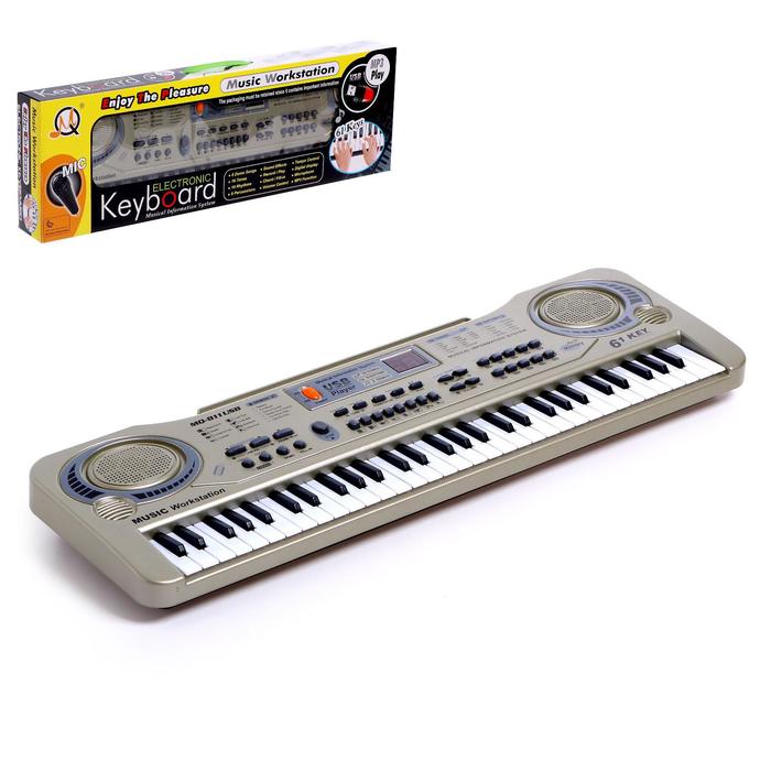 

Синтезатор Джаз с дисплеем, 61 клавиша, цвет серебристый