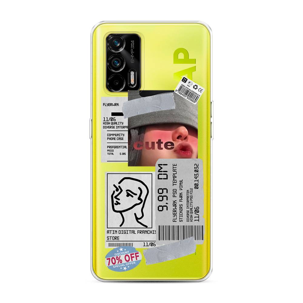 

Чехол на Oppo Realme Q3 Pro "Cute girl collage", Розовый;серый;голубой, 256550-6