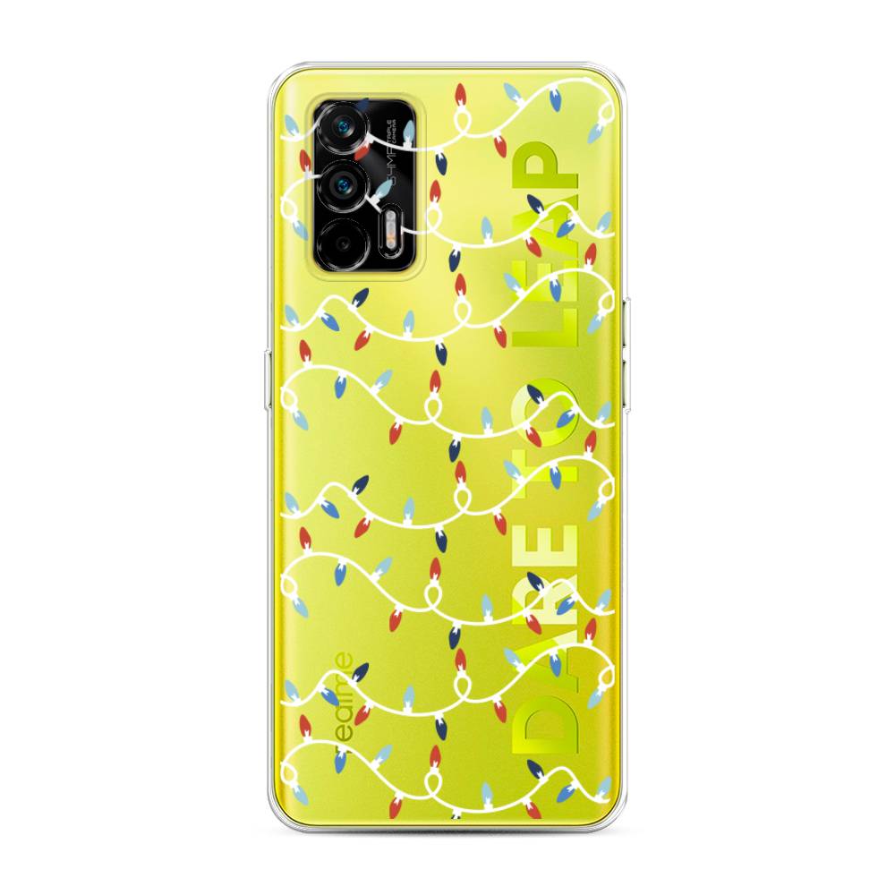 

Чехол на Oppo Realme Q3 Pro "Разноцветная гирлянда", Белый;красный;синий, 256550-5