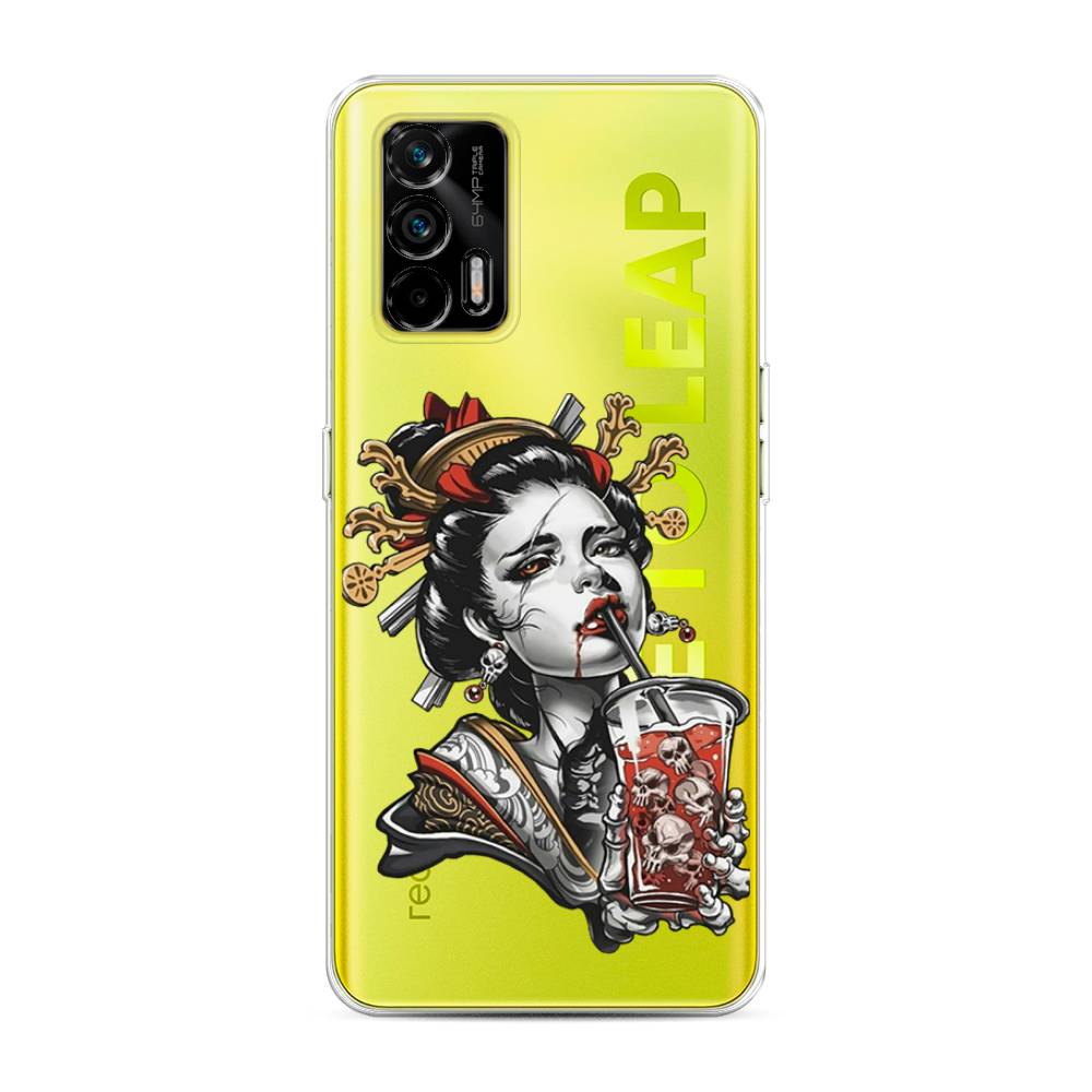 

Чехол на Oppo Realme Q3 Pro "Опасная гейша", Красный;черный;серый, 256550-4