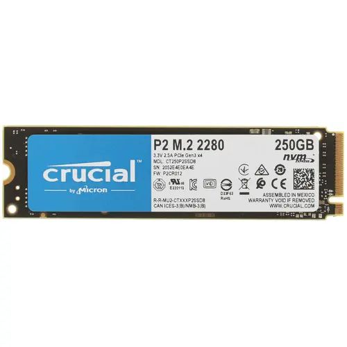 

SSD накопитель Crucial Crucial P2 M.2 2280 250 ГБ (CT250P2SSD8), Crucial P2