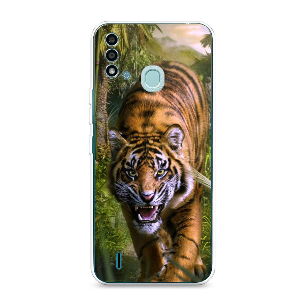 

Чехол на Itel Vision 2S "Тигр в джунглях 2", Оранжевый;зеленый, 3200650-1
