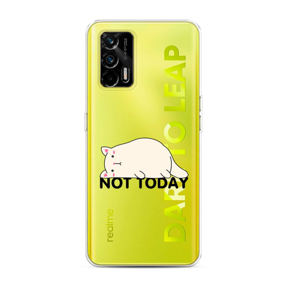 

Чехол на Oppo Realme Q3 Pro "Cat not today", Белый;розовый;черный, 256550-1
