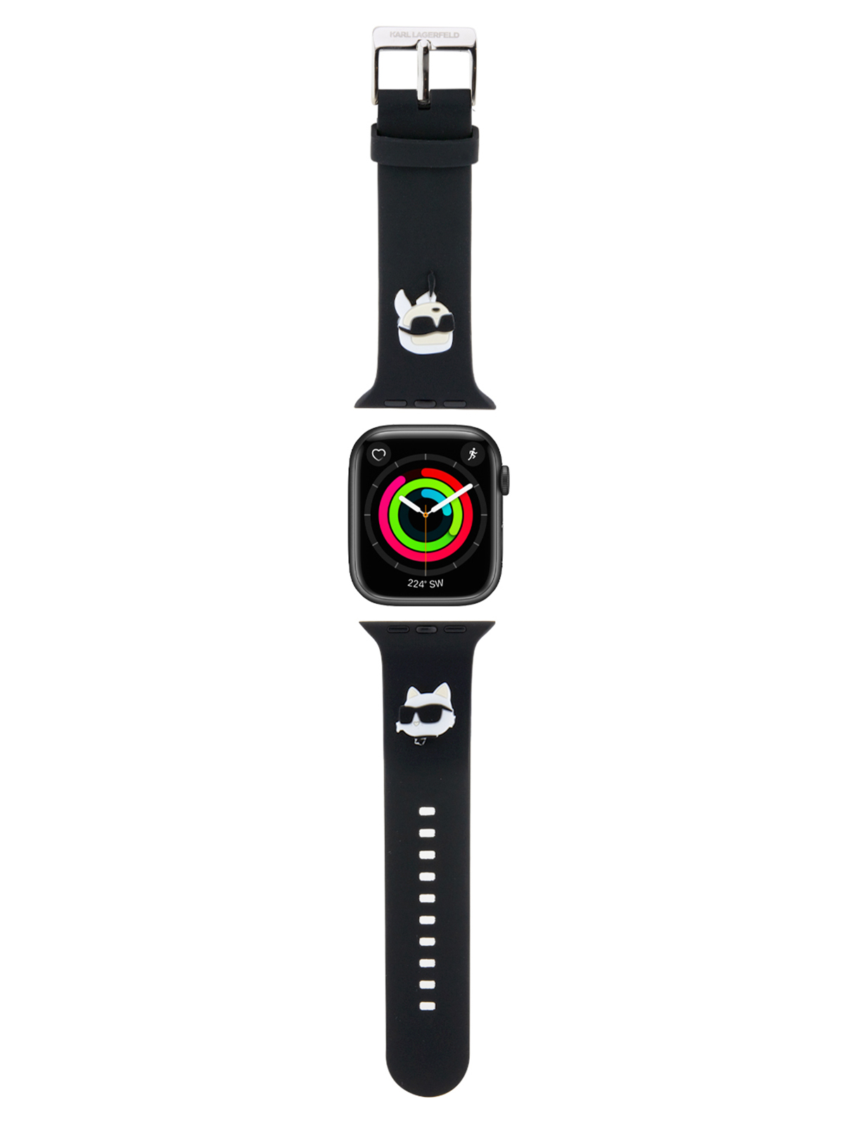 Ремешок Karl Lagerfeld для Apple Watch 41 / 40 / 38 mm NFT Karl & Choupette heads, черный