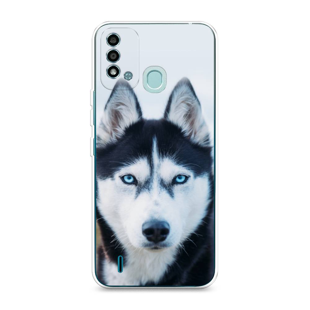 

Чехол на Itel Vision 2S "Хаски 2", Синий;белый, 3200650-1
