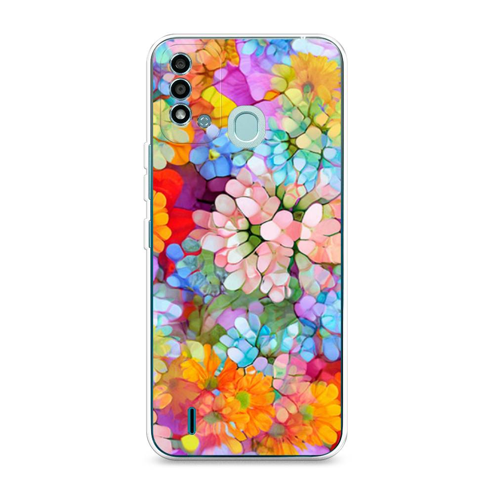 

Чехол на Itel Vision 2S "Цветы витраж", Оранжевый;розовый;голубой, 3200650-3