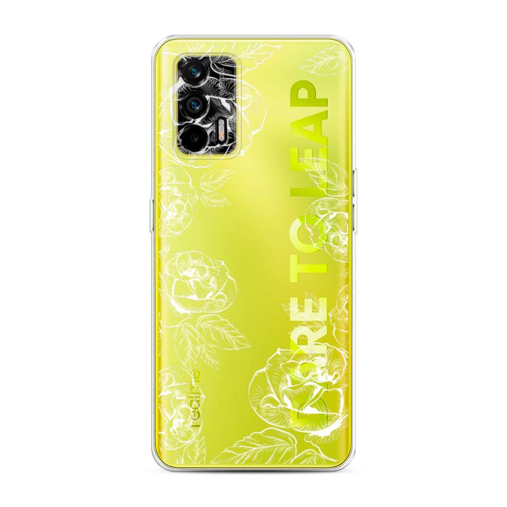 

Чехол на Oppo Realme Q3 Pro "Розы графика", Черный;серый, 256550-2