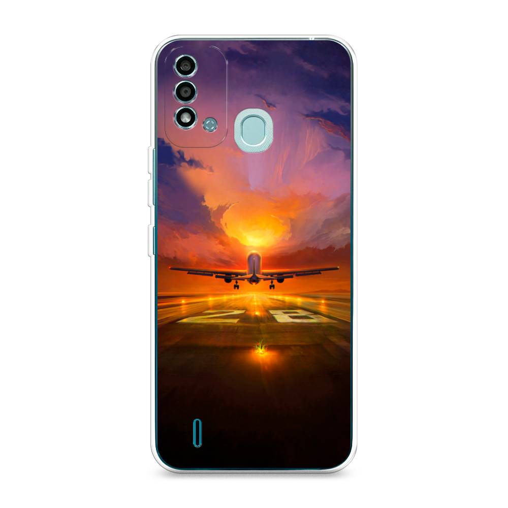 

Чехол на Itel Vision 2S "Самолет на посадке", Оранжевый;синий, 3200650-6