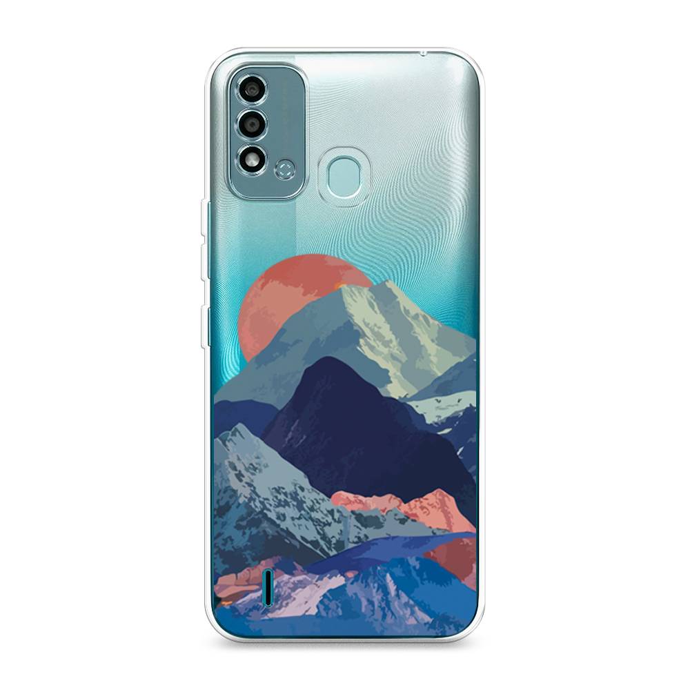 

Чехол на Itel Vision 2S "Закат в снежных горах", Красный;серый;голубой, 3200650-2