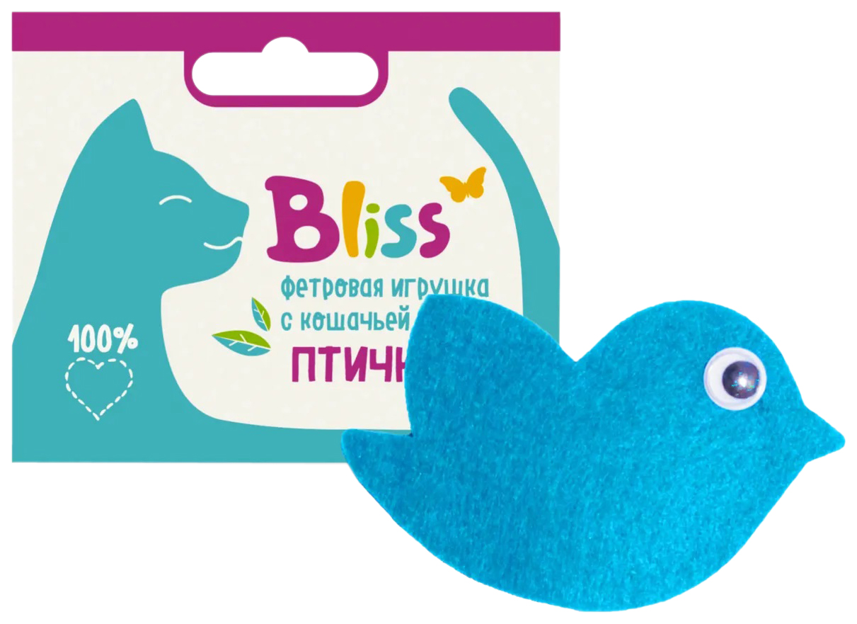 Мягкая игрушка Bliss Птичка, с кошачей мятой, голубая