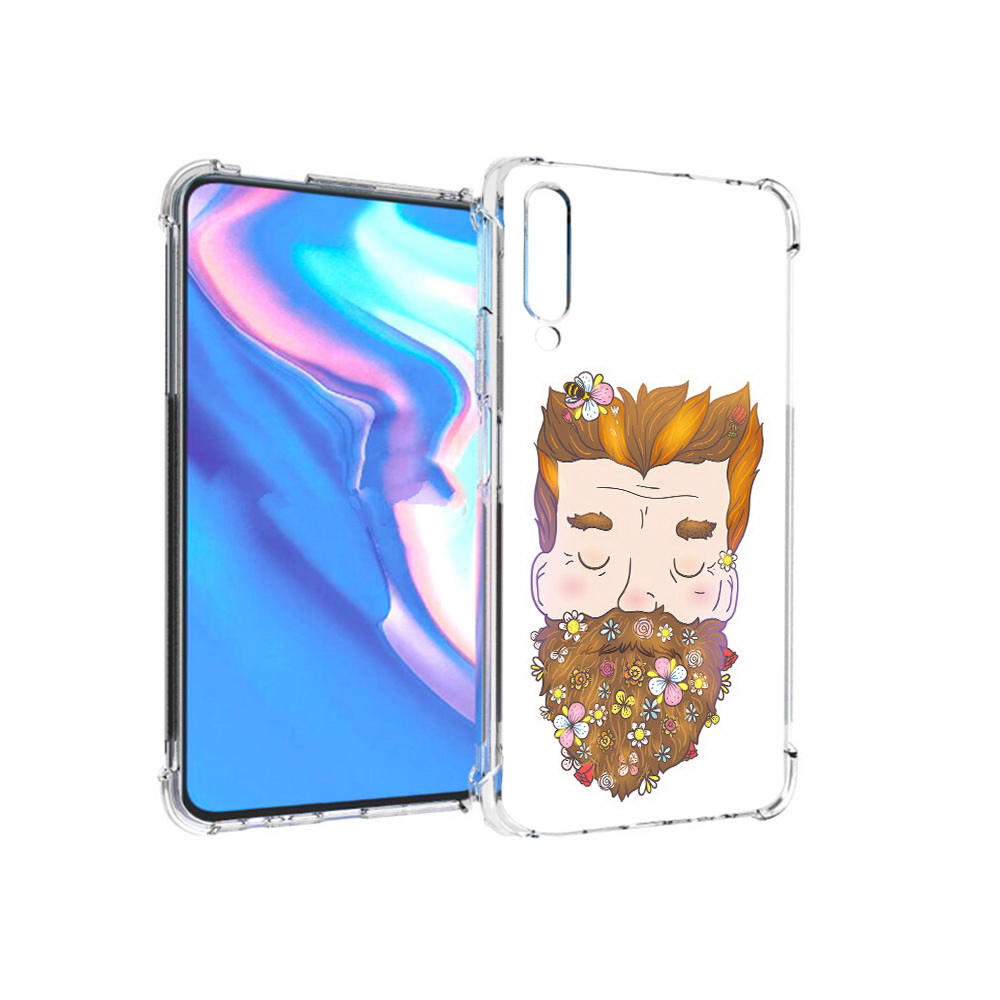 

Чехол MyPads Tocco для Honor 9X Pro мужчина с цветами в бороде, Прозрачный, Tocco