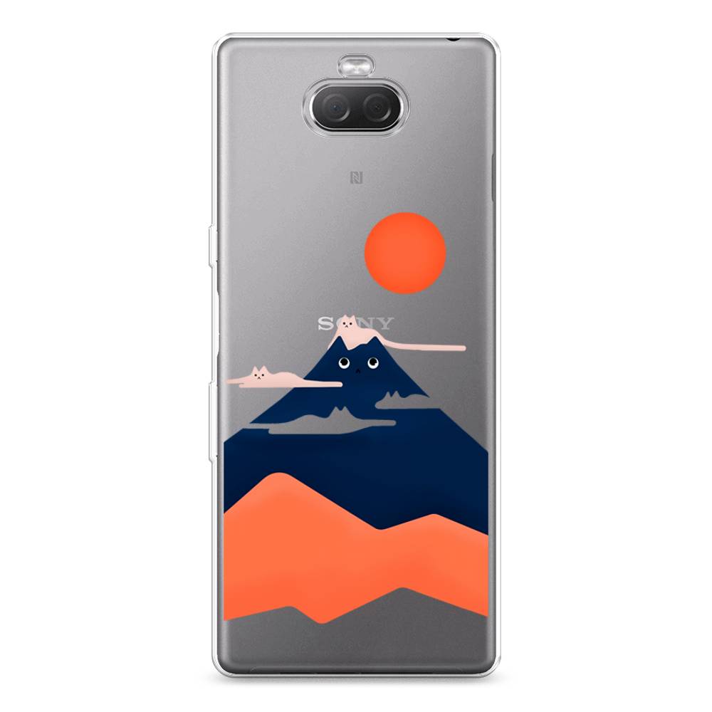

Чехол на Sony Xperia 10 Plus "Кот-гора", Черный;оранжевый, 54150-4