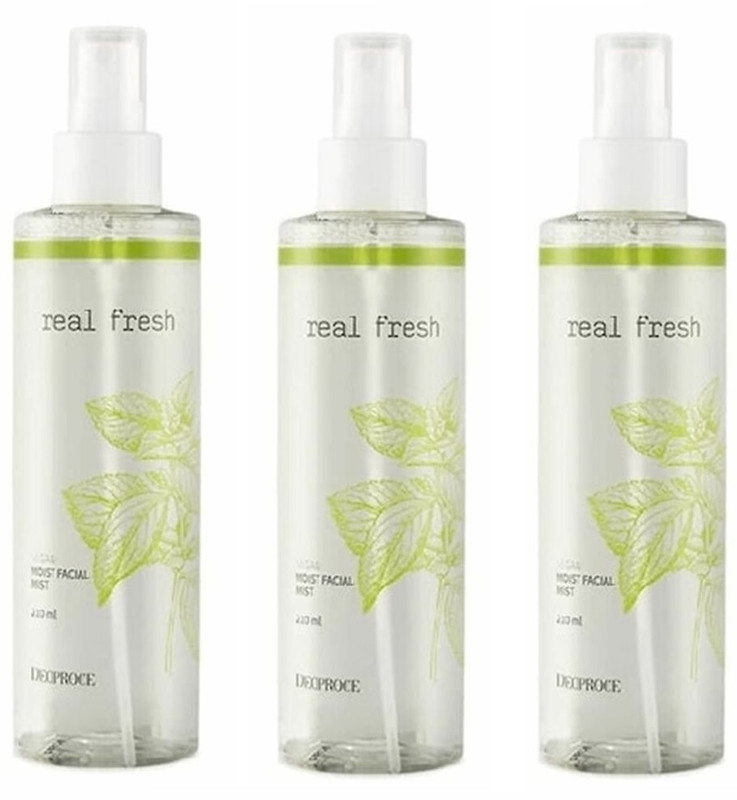 Спрей Deoproce real fresh vegan мoist facial мist 210 мл 3 шт