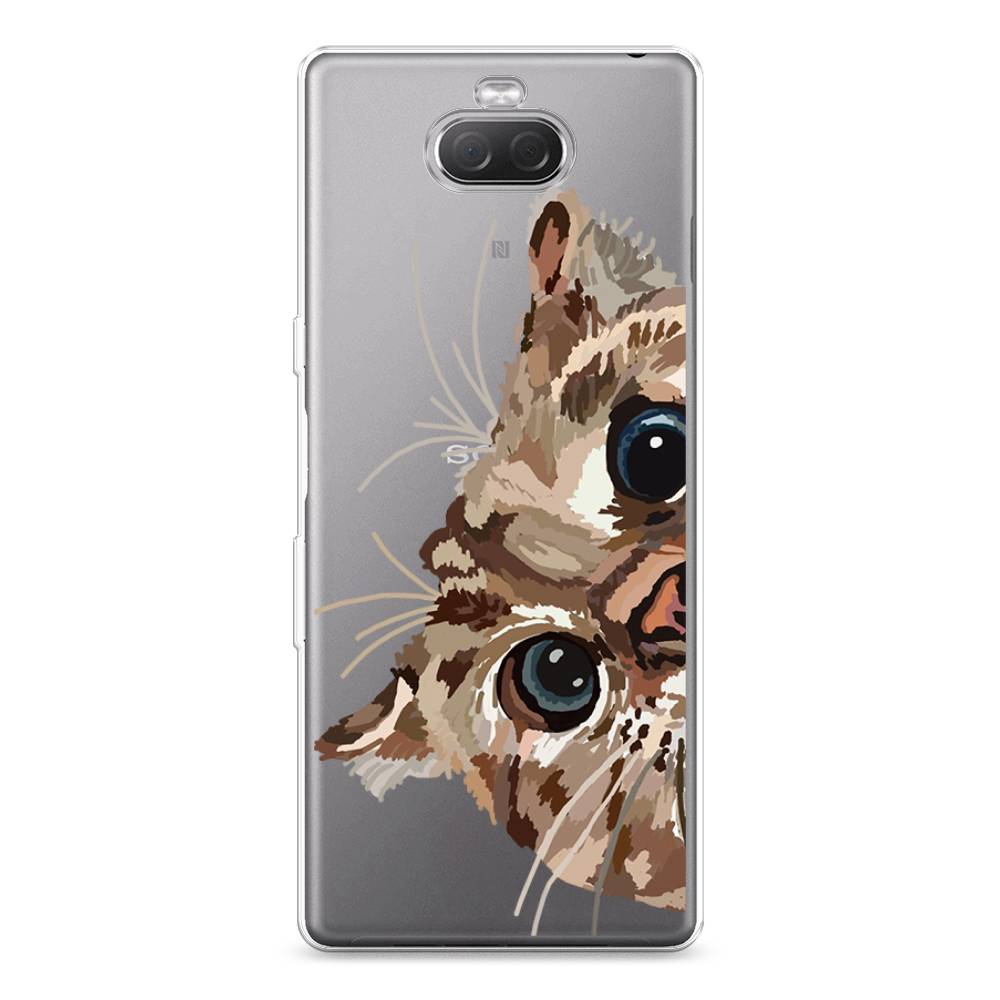

Чехол на Sony Xperia 10 Plus "Любопытный кот", Коричневый;синий;черный, 54150-1