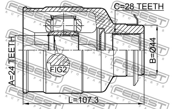 

Шрус внутренний правый 24x44x28 HYUNDAI CRETA 2016- 1211-CRE20RH