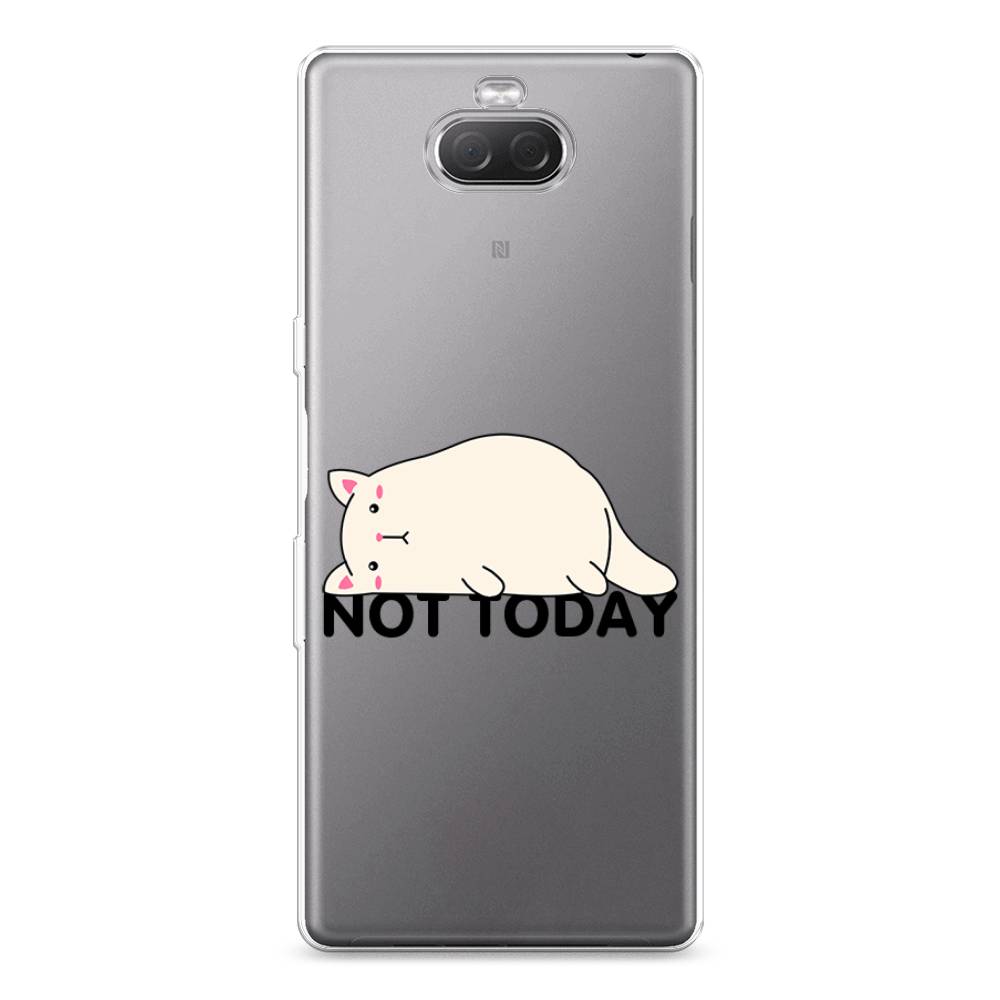 

Чехол на Sony Xperia 10 Plus "Cat not today", Белый;розовый;черный, 54150-1
