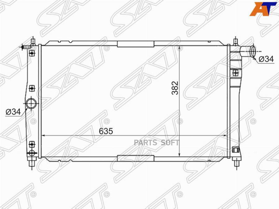 Радиатор Daewoo/Chevrolet Lanos 97-/Zaz Chance 1.3/1.5/1.6 07-(Трубчатый) Sat арт. SG-DW00