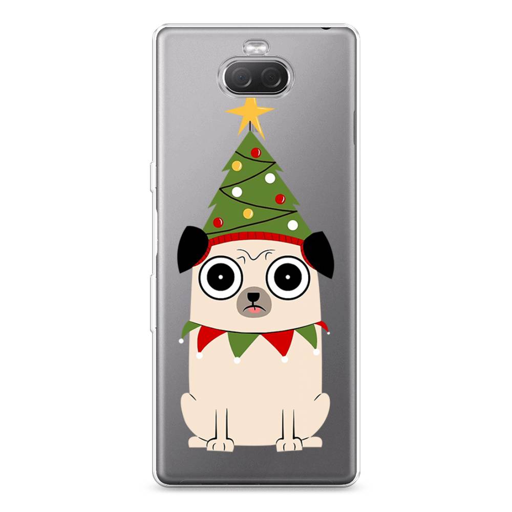 

Чехол на Sony Xperia 10 Plus "Собачка с ёлочкой", Бежевый;красный;зеленый, 54150-1