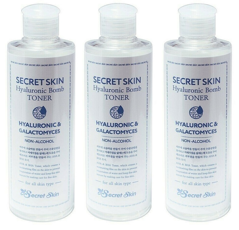 Тонер для лица Secret Skin с гиалуроновой кислотой Hyaluronic Bomb 250 мл 3 шт