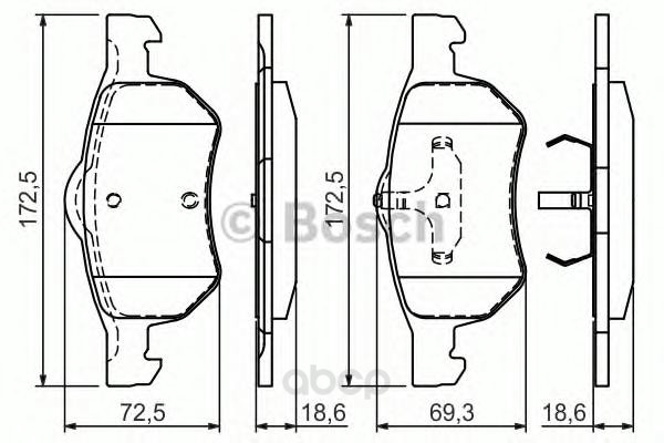 

Тормозные колодки Bosch передние дисковые 986424668