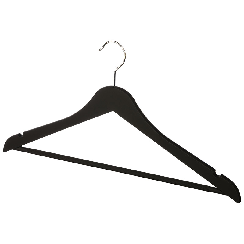 

Вешалка пластиковая c выемками с покрытием soft-touch, цвет черный