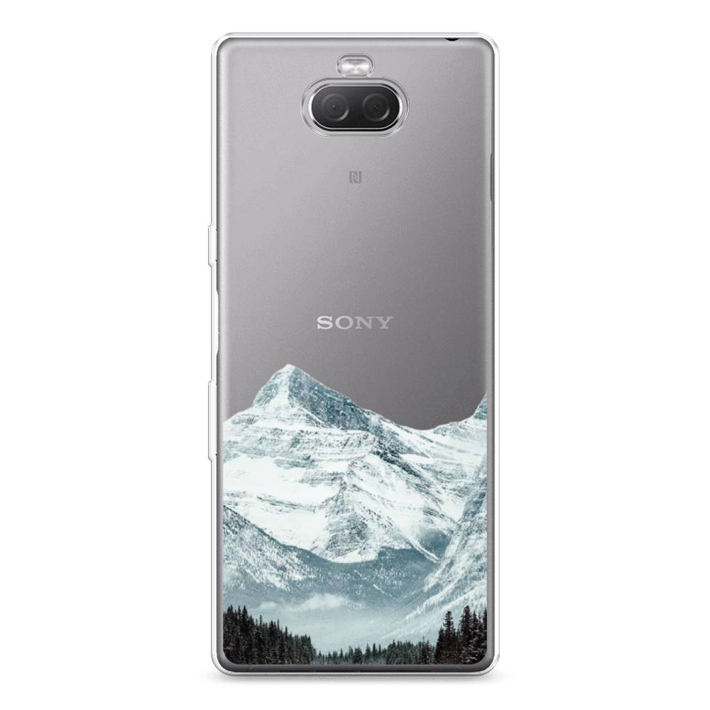 

Чехол на Sony Xperia 10 Plus "Горы арт 1", Белый;зеленый, 54150-2