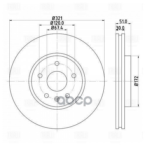 

Диск Тормозной Передний D=321 R17 Trialli Df 210214 Trialli арт. DF 210214