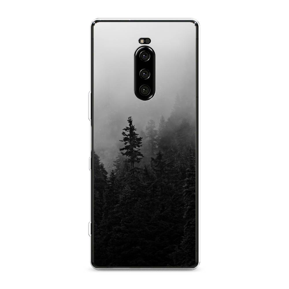 

Чехол на Sony Xperia 1 "Туманный лес", Серый;черный, 54250-2