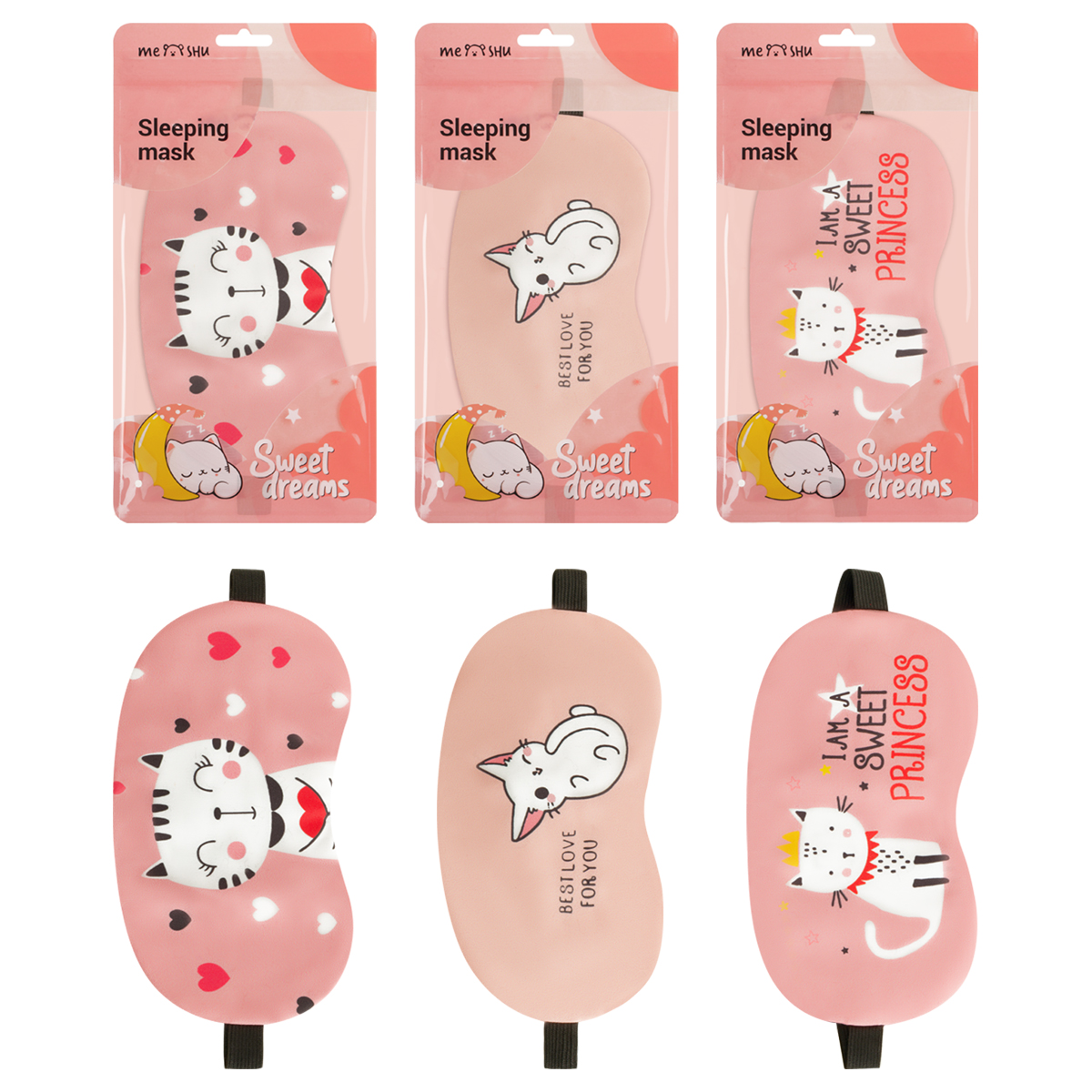 Маска для сна MESHU Pinky cats 368927 в ассортименте